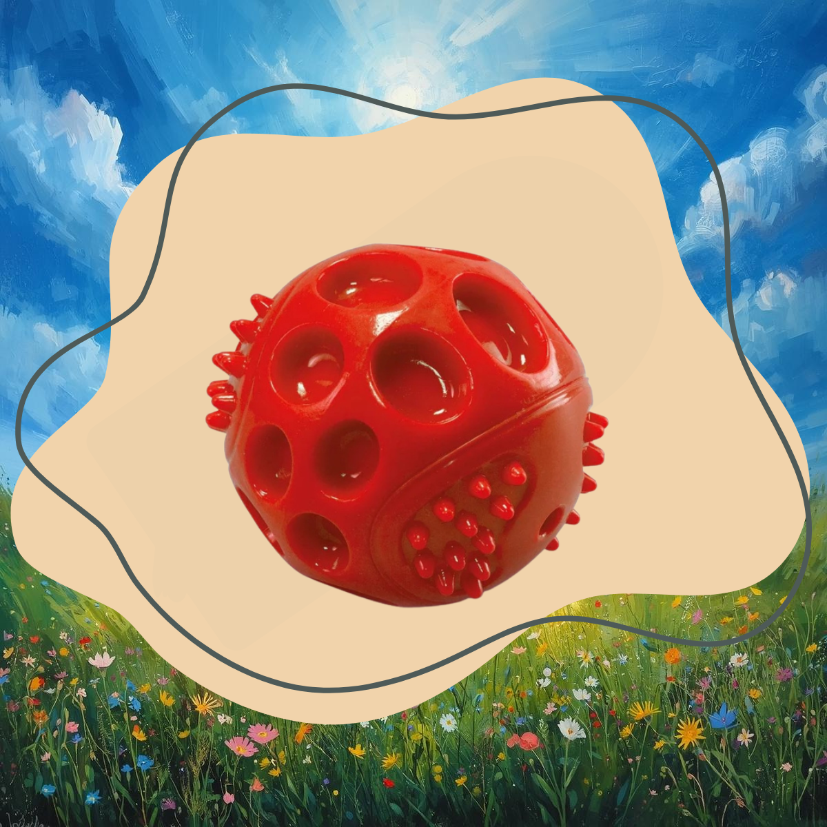 Balle thermoplastique rouge ultra-résistante