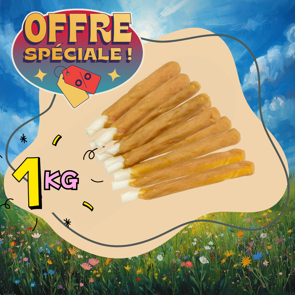 Bâtonnet de poulet - 13 cm Collations naturelles 1kg