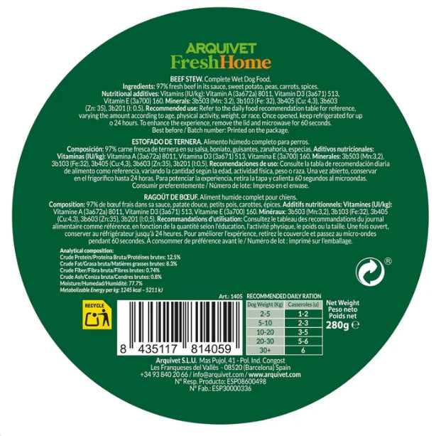 Ragoût de bœuf / Ragoûts faits maison 280gr